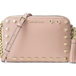 Michael Kors “Ginny” studded heart crossbody Pink